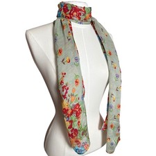 Floral Print Scarf Multicolor Spring Boho Garden Summer Botanical Long Wrap