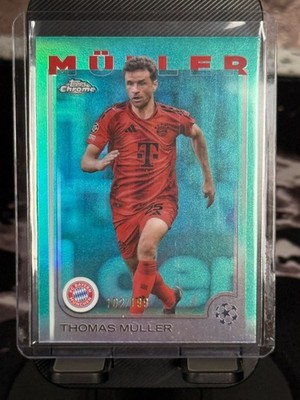 2024-25 Topps Chrome UFEA Thomas Muller #99 Aqua Refractor /199 FC Bayern