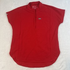 Figs Rafaela Oversized Scrub Top Medical Nurse Performance Red Women XXS