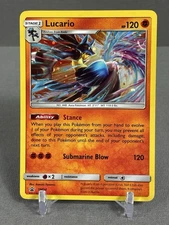 HD SWIRL Mew Tail - Lucario SM54 Sun & Moon Black Star Promo Cosmos Holo Pokémon