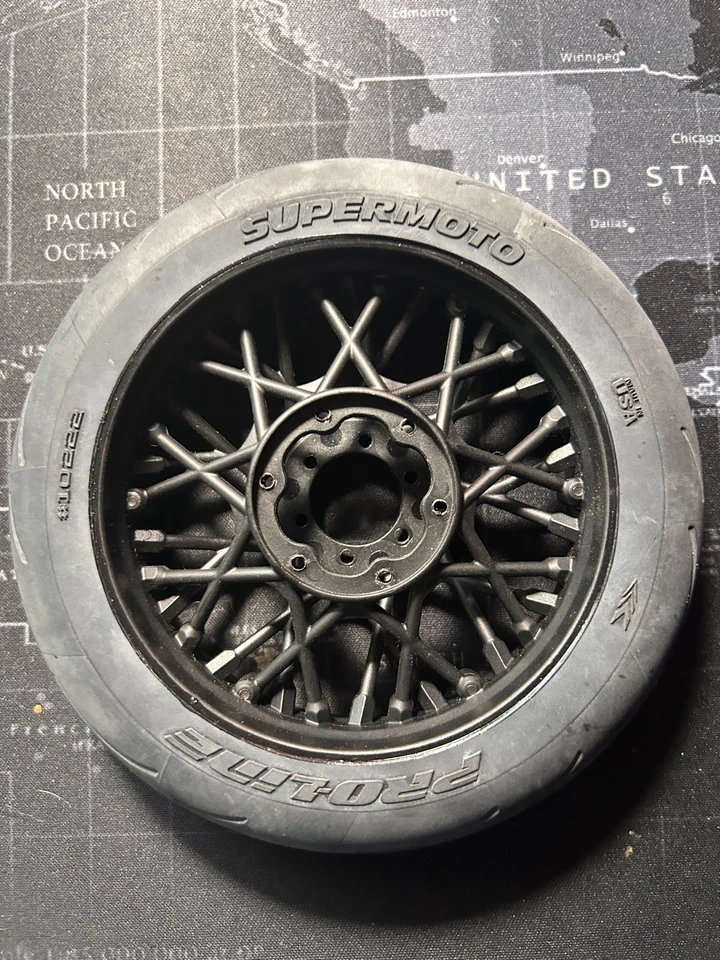 Pro-Line Racing Supermoto V2 S3 Rear Tire and Front Used, With HUBS - Image 4 of 4