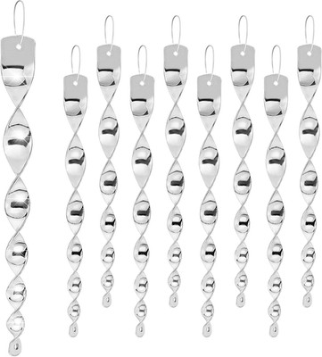 12Pcs Woodpecker Deterrent for House, Wind Driven Rotation Bird Scare Rods, Silv