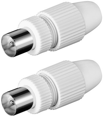 2x goobay Koax Quick Stecker mit Klemmbefestigung Kunststoff