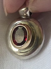 James Avery Garnet Gold And STERLING Pendant