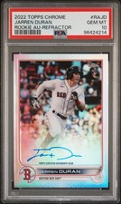 2022 Topps Chrome Jarren Duran Rookie Auto-Refractor #RAJD PSA 10