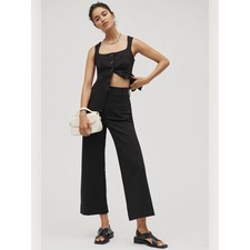 Anthropologie Colette linen blend Crop Wide-Leg Pants by Maeve size 25