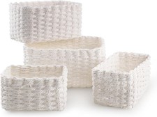 Wicker Basket, Revivoer Set of 4 Small Wicker Hamper for Gifts, Multifunctional