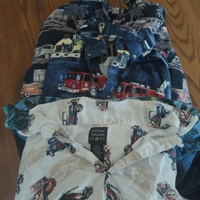 Classic car Hawaiian 3 button down Men's Large