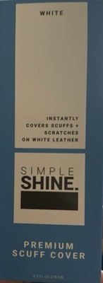 Simple Shine Premium Scuff Cover White Shoe Polish 2.5 fl oz for White Leather