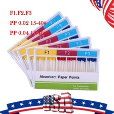 AZDENT Dental Root Endo Absorbent Paper Points PP 0.02/0.04 15 -40 /F1 F2 F3