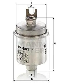 MANN-FILTER WK 68/1 x Filtro Carburante con guarnizione - Immagine 2