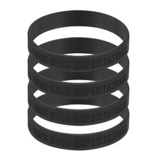 4Pcs Nothing Impossible Wristbands for Motivation, Black
