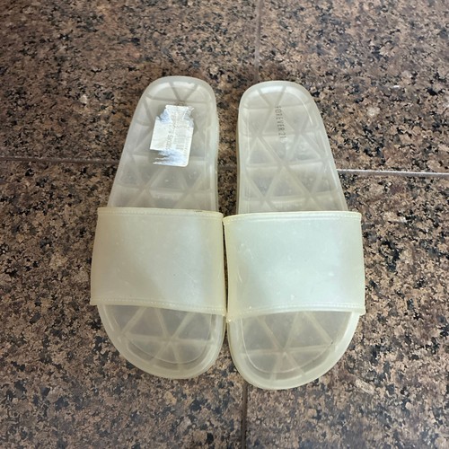 Forever 21 Clear Frosted Jelly Slide Sandals
