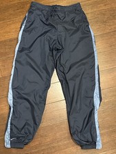 Vintage Nike Women  s Windbreaker Pants Navy Blue Lined Size L 12-14