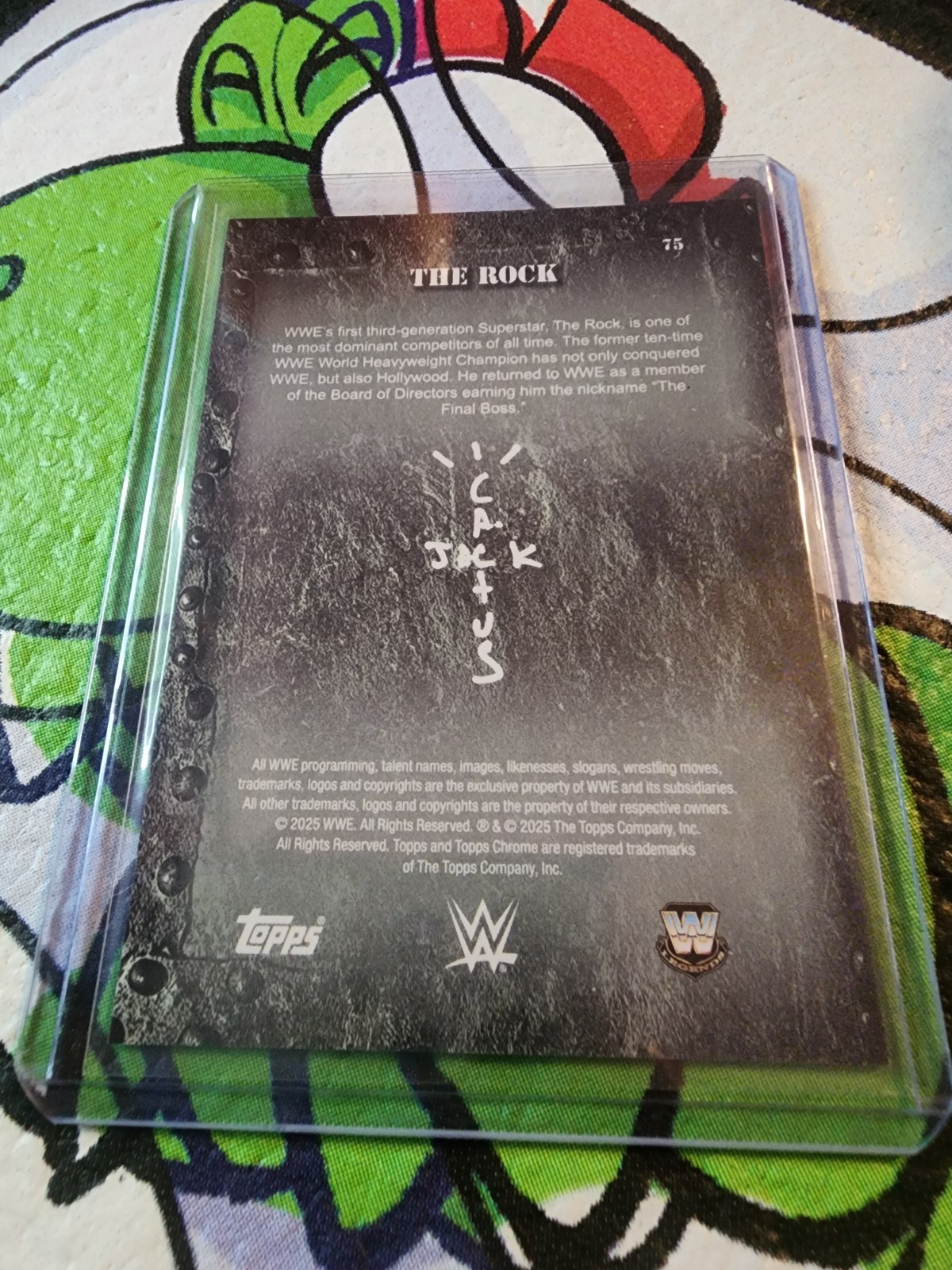 Topps chrome WWE cactus jack the rock #75 blue sonar /125 view 2