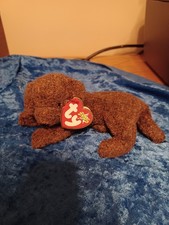 TY Beanie Baby Dog Fetcher - Brown Labrador Retriever 4-27-00