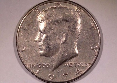 1974-D Kennedy Half Dollar 50C Profile Eagle Doubling Circulated