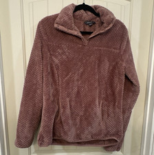 Eddie Bauer 1/4 Zip Fleece Pullover Sweatshirt w/ Pockets Womens Pink L