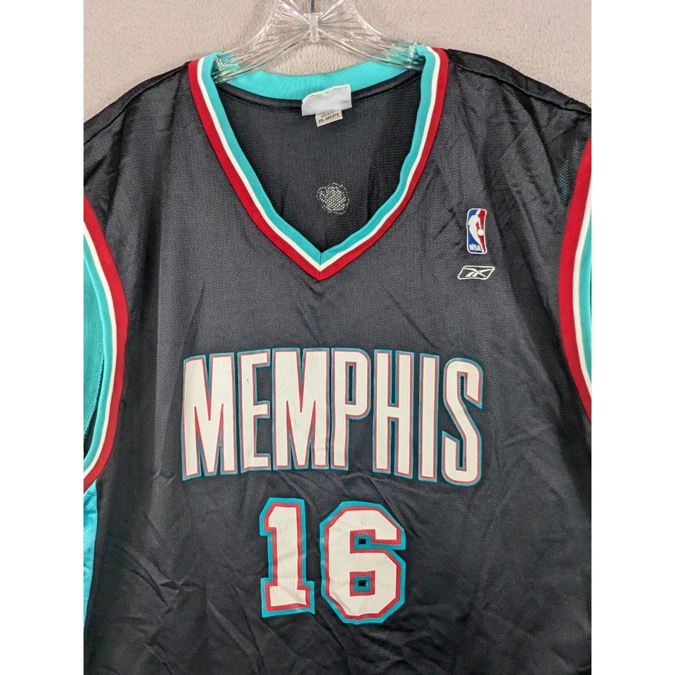 Vtg Reebok Memphis Grizzlies Jersey Mens 2XL XXL PAU GASOL #16 Black Throwback - Image 4 of 4