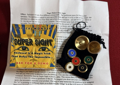 Vintage Magic Makers SUPER SIGHT Brass Color Disc Prediction Magic Trick