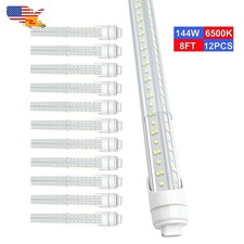 12Pack 8Ft Led No RF 144 Watt R17D HO Led Replacement Bulbs Ballast Bypass 6500K