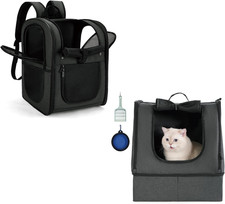Pet Backpack Carrier and Portable Cat Travel Litter Box