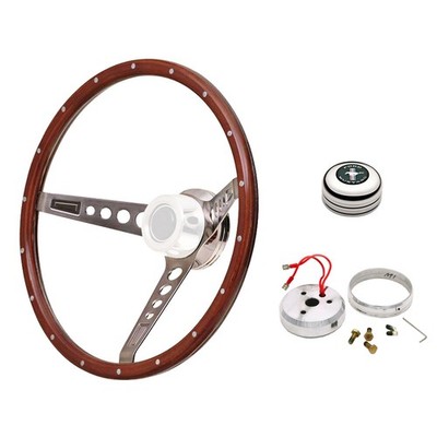 GT Performance GT3 Retro Steering Wheel Kit Mustang 67-80 Wood 15  W/ Standar...