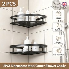 2/4X CORNER SHOWER SHELF BATHROOM STORAGE RACK SHAMPOO SOAP HOLDER ORGANISER UK