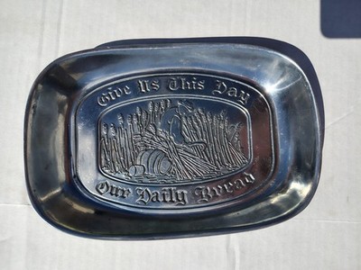 Vintage''Give Us This Day Our Daily Bread'' metal Serving Tray Duratle by Leonard