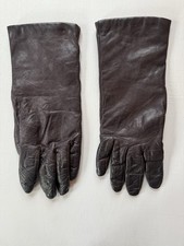 ARIS Vintage Leather Gloves With Cashmere Lining Women  s Size 7 Dark Brown
