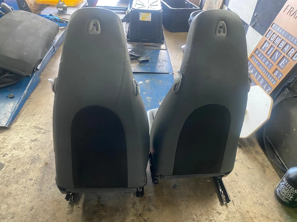 Porsche Cayman Boxster 987 2005-08 juego de asientos eléctricos térmicos de cuero gris Foto 4 de 4