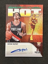 RAYAN RUPERT 2023-24 Panini NBA Hoops ROOKIE GREEN HOT Signatures AUTO RC Ink