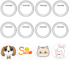 12 Pcs Acrylic Buttons Pin Badge, Clear Pins Buttons Badges Making Kit Blank But