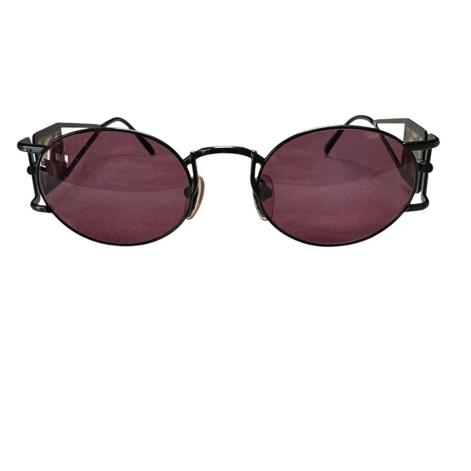 Jean Paul Gaultier Sunglasses 56-4672 Black Frame Purple Oval Lens Vintage Rare - Image 2 of 4