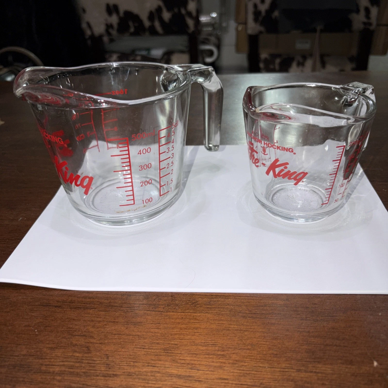 Fire King Anchor Hocking Measuring Cups 696 & 698 1 & 2 cup