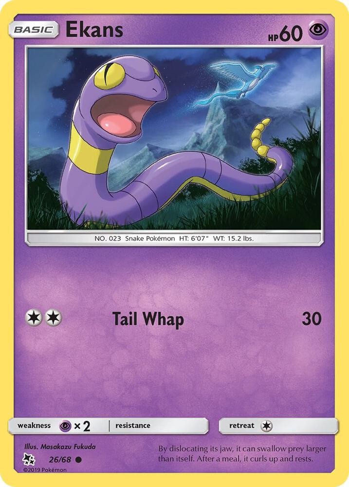 Ekans 26 #26/68 Hidden Fates Common Pokemon TCG NM