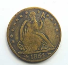 1854 Seated Liberty Half Dollar 50C Arrows Silver Business Strike Phila