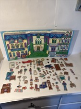 Vintage magnetic Dollhouse Play Set with Furniture 75 Pieces