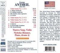 Tianwa Yang Nichola - George Antheil Violin Sonatas - Cd - G4Z