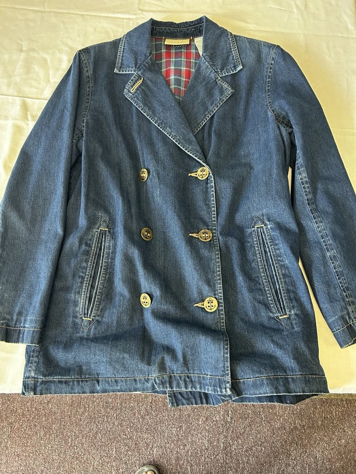 Chaqueta de chaquetón de mezclilla vintage Liz Claiborne pequeños botones de anclaje liz wear Foto 4 de 4