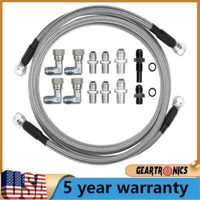 70  Length SS Braided Transmission Cooler Lines Kit For GM 4L60E 4L80E 6AN TH400