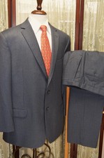 Jos A Bank Reserve 46 R Reda Sustaina silk wool gray stripe 2 vent suit g2j5