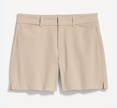 Old Navy High Rise Pixie Secret Smooth Pockets Never Fade Khaki Shorts 5  inseam