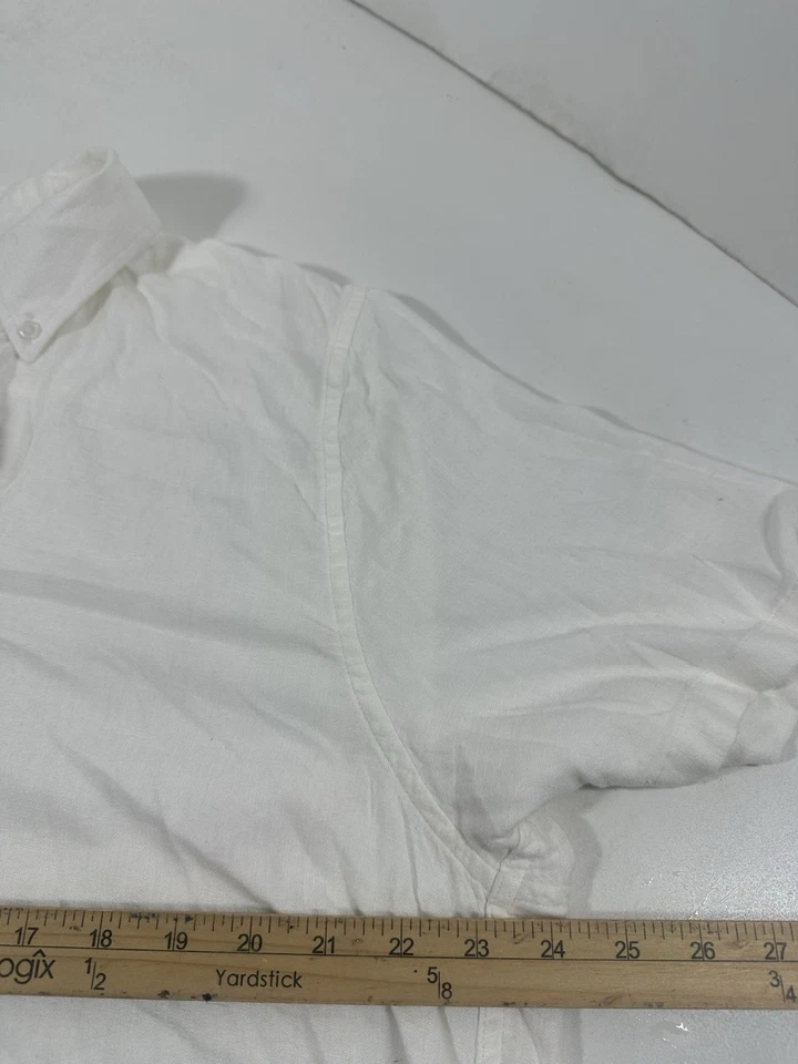 Abercrombie & Fitch Shirt Men’s Size Xl White Summer Linen Blend Button Up NWT - Imagem 3 de 4