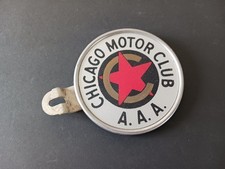 Vintage Chicago Motor Club Aaa License Plate Topper Reflector Advertising