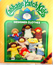 VINTAGE 1984 CABBAGE PATCH KIDS "25 DESIGNER CLOTHES" PATTERN BOOK #7686 PLAID