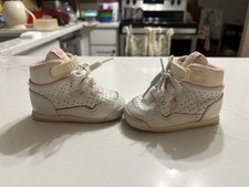 Vintage Nike 1988 High Tops Pink  White Baby Shoes Size 3