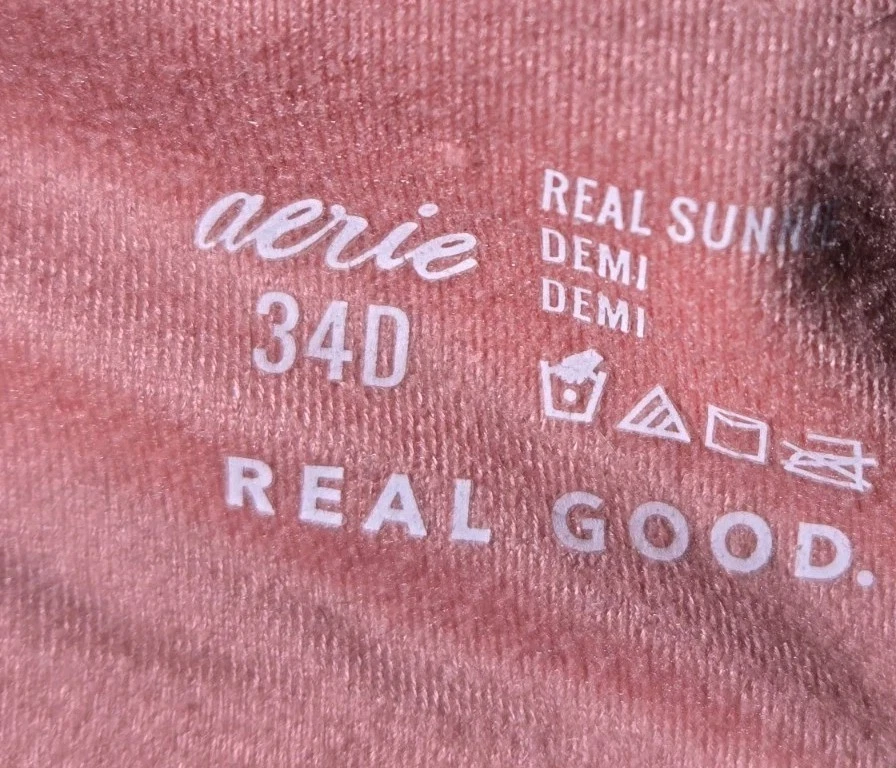 Sujetador push up bralette de encaje Aerie 34D rosa real soleado Demi Foto 4 de 4