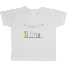 'Spotty Wellies' Children's / Kid's Cotton T-Shirts (TS038439)