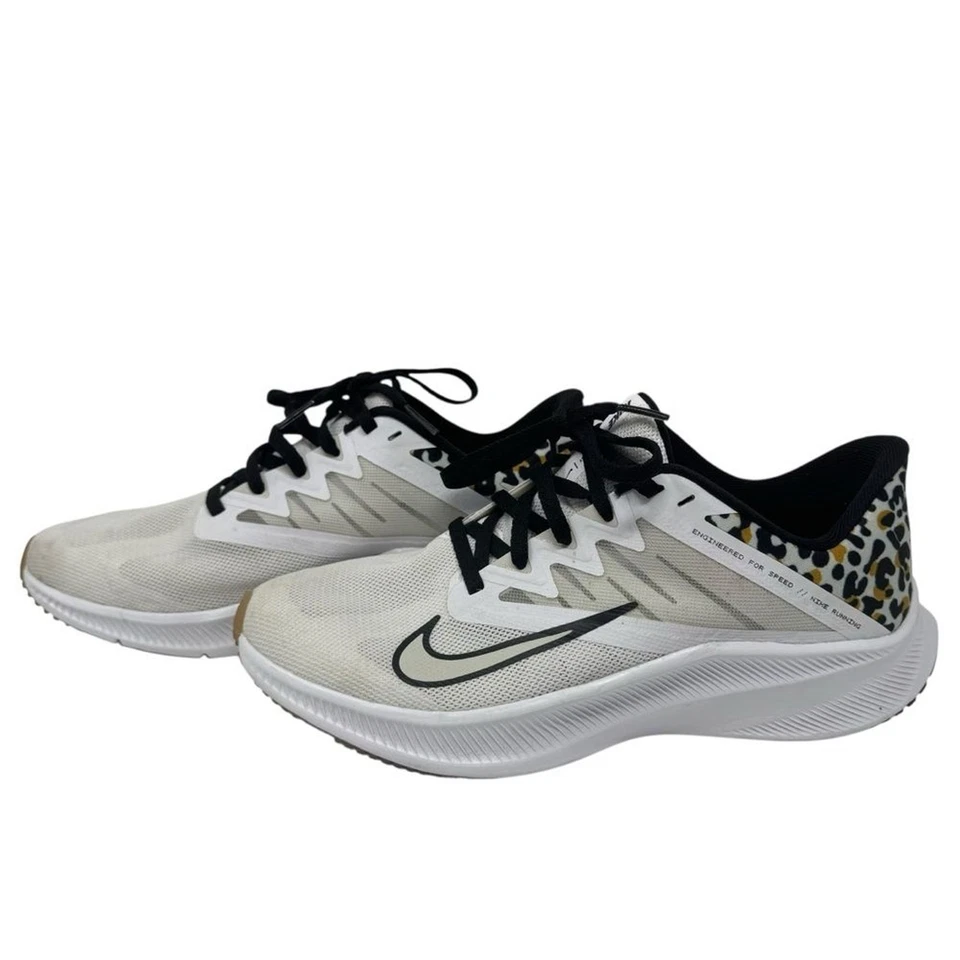 Nike Para Mujer TALLA 9 Quest 3 Premium Zapatos para Correr Blanco Hueso Claro Estampado Animal Foto 4 de 4